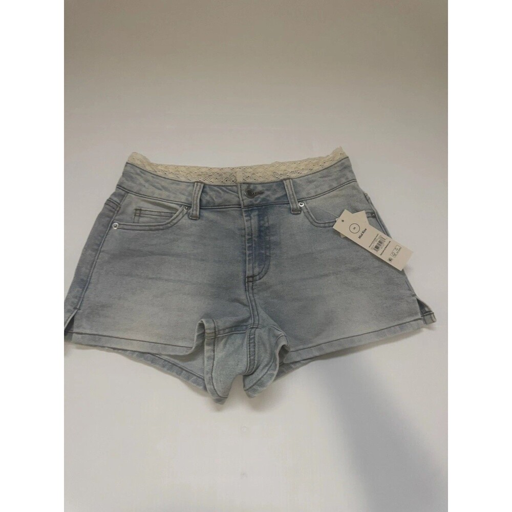 No Boundaries Women’s Mid Rise Denim Shorts Light Wash Size 00 New Tags - Picture 1 of 10